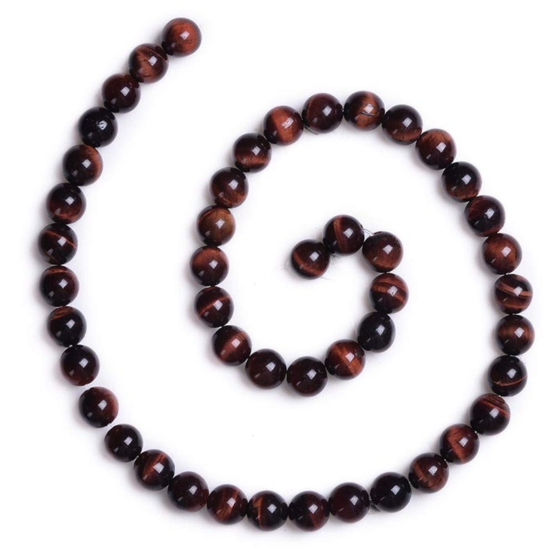 PLTbeads Natural Gemstone Loose Beads Smooth Round Approxi 15 inch DIY Bracelet Necklace for Jewelry Making (10mm, Red Tiger Eye) - Image 2